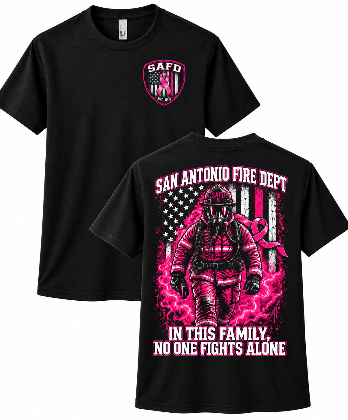 SAFD Breast Cancer Awareness T-Shirt – “No One Fights Alone”