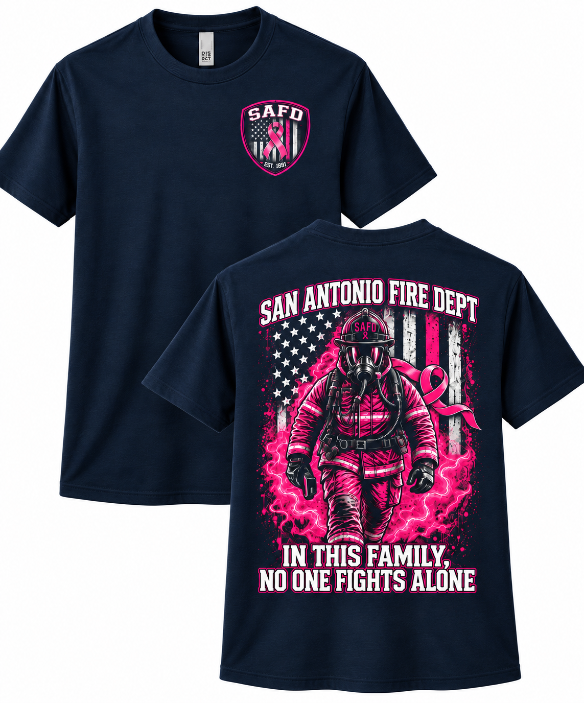 SAFD Breast Cancer Awareness T-Shirt – “No One Fights Alone”