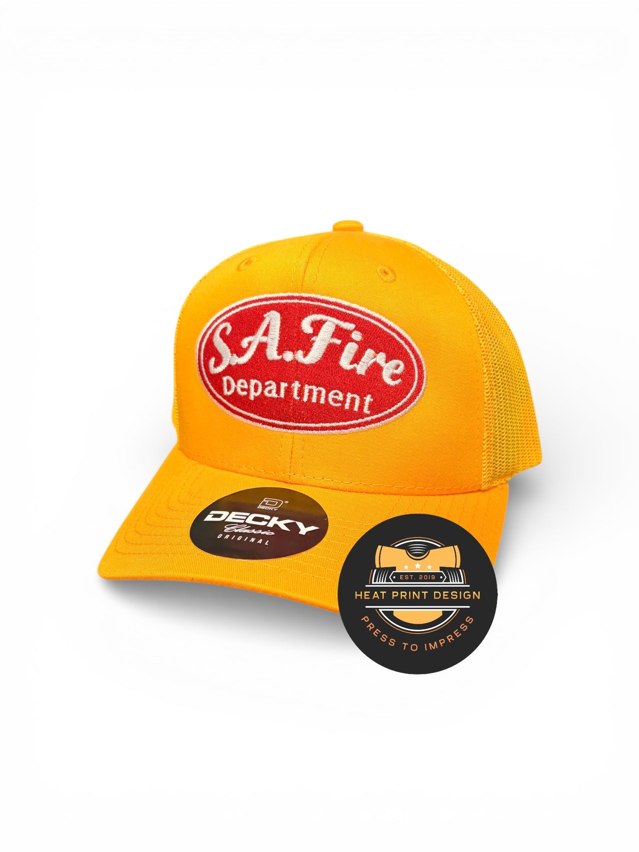 SA Fire Retro Trucker Hat – Gold Edition