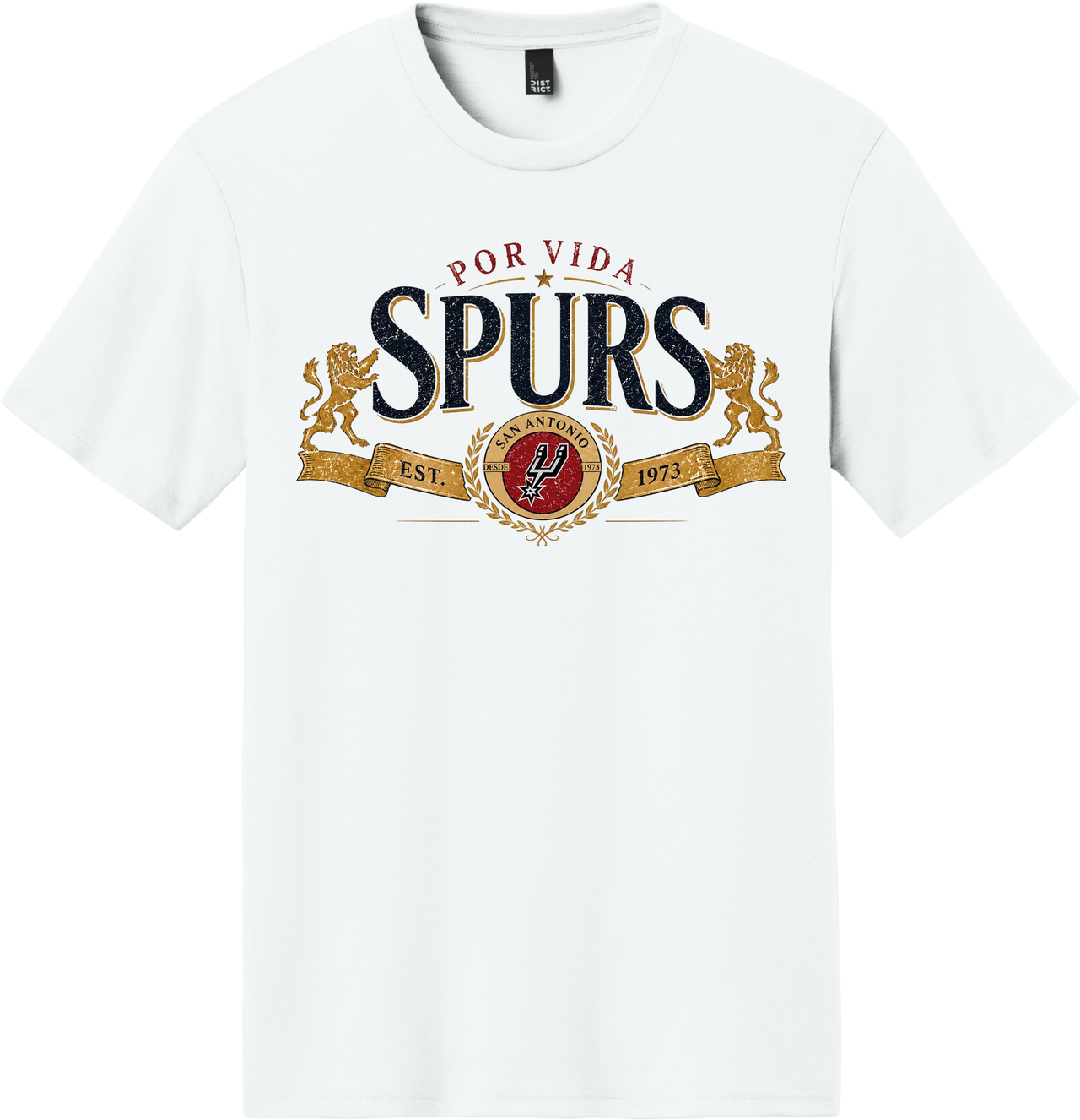 Spurs Inspired Por Vida Tee – Vintage Crest Basketball