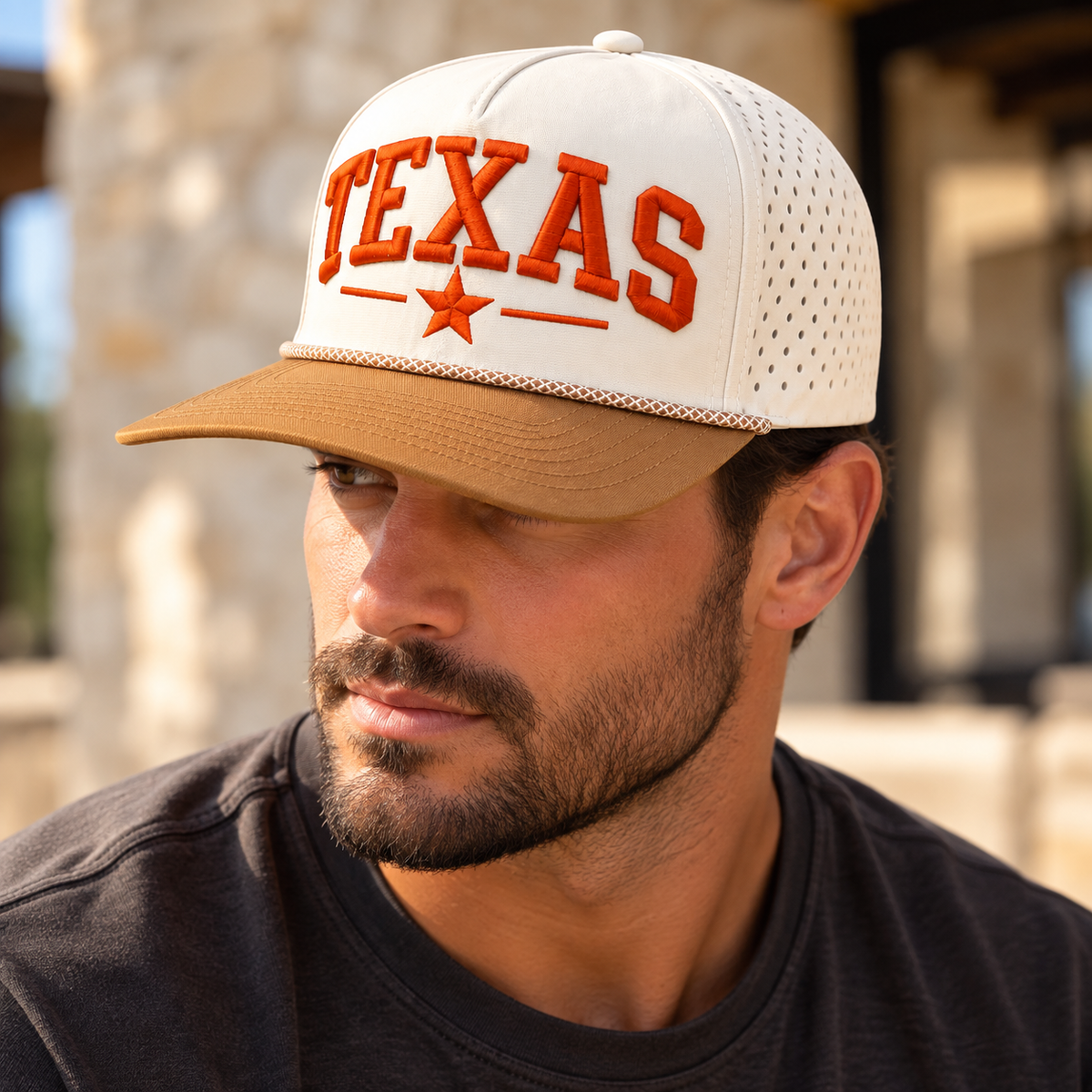 Texas Lone Star 3D Puff Embroidered Rope Hat