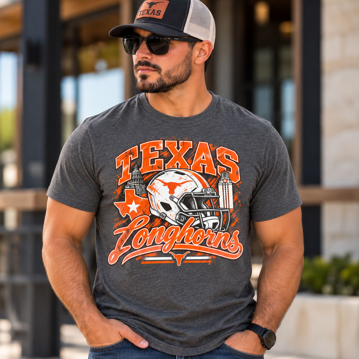 Texas Longhorns Football Graphic T-Shirt