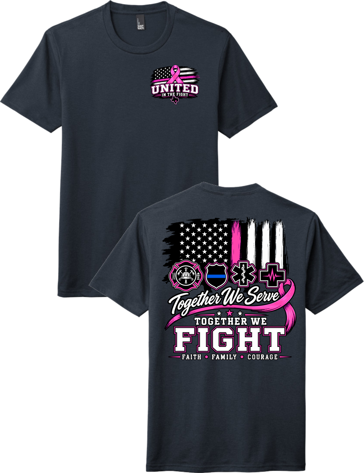 United in the Fight – First Responder Breast Cancer Awareness T-Shirt