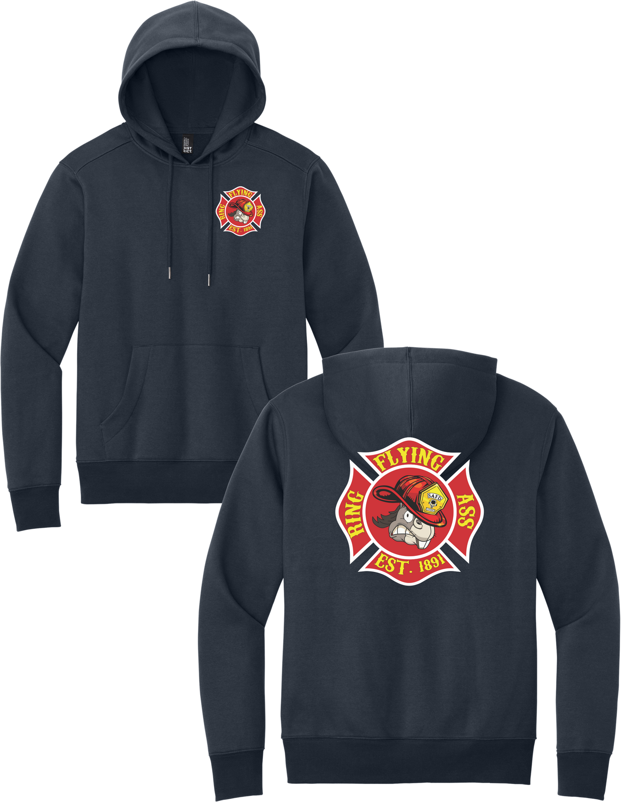 Flying Ring Ass Maltese Cross Hoodie or T-Shirt