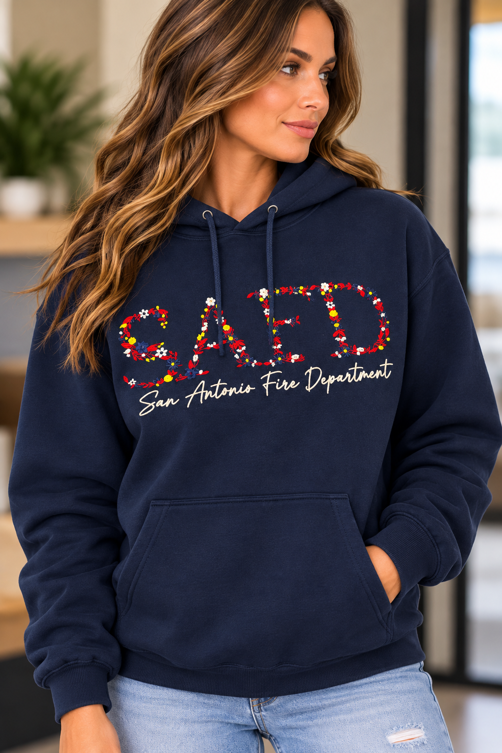 SAFD Floral Embroidered Sweatshirt
