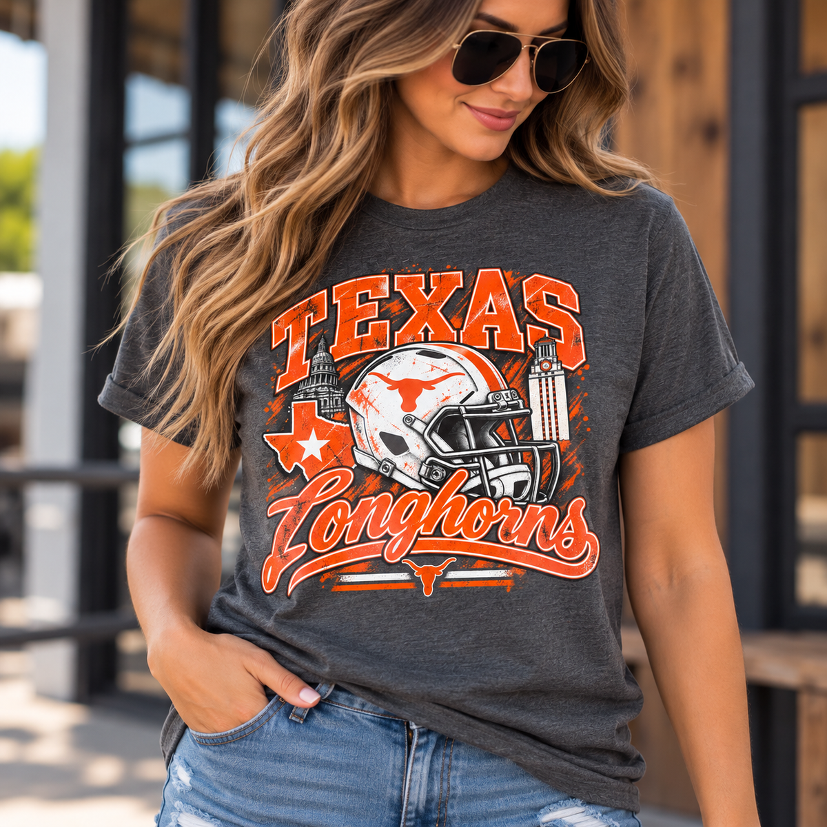 Texas Longhorns Football Graphic T-Shirt